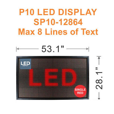 P10 LED Display Sign, 1-8 Linha 128x64 Amber