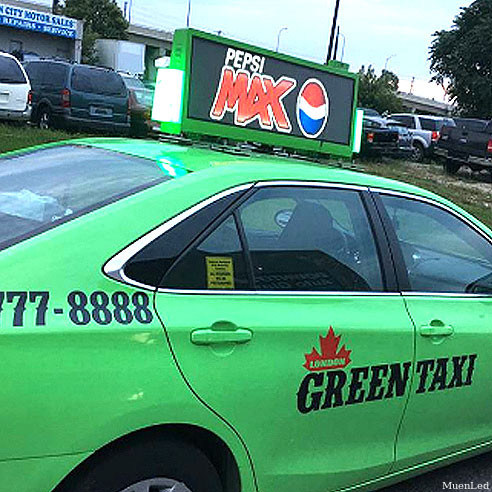 Display LED para automóveis/taxis ao ar livre Muen LED para aluguer