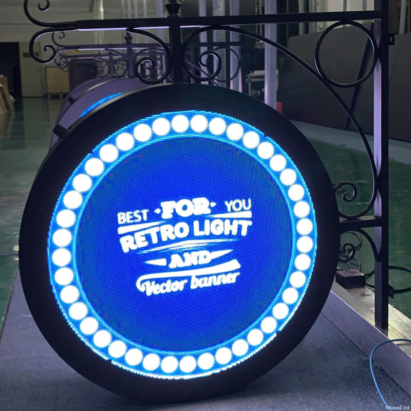 P3.33 display LED circular de dupla face para publicidade interna/vídeo HD de alta qualidade para exterior, fornecedor chinês Muen LED